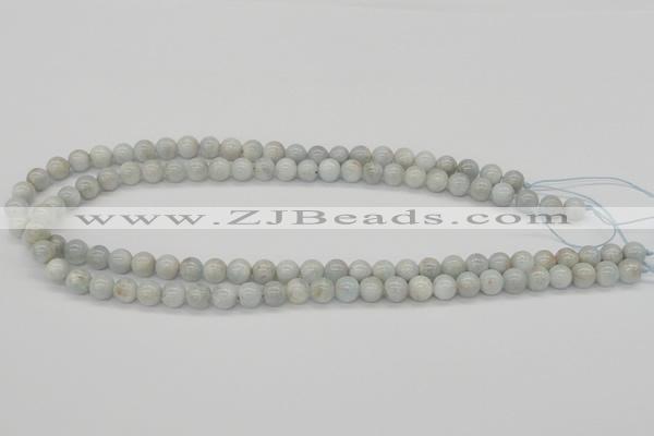 CAQ104 15.5 inches 12mm round AB grade natural aquamarine beads