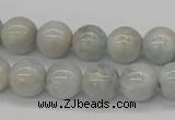 CAQ105 15.5 inches 14mm round AB grade natural aquamarine beads