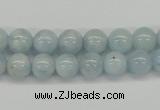 CAQ108 15.5 inches 6mm round A grade natural aquamarine beads