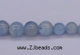 CAQ128 15.5 inches multi-size round natural aquamarine beads wholesale