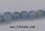 CAQ130 15.5 inches multi-size round natural aquamarine beads