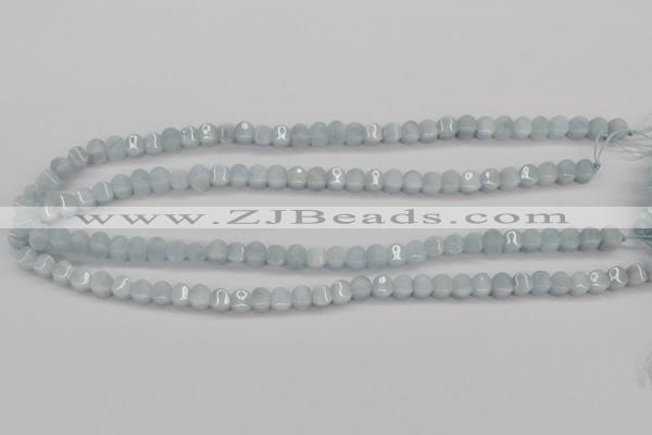 CAQ133 15.5 inches 6*6mm lantern natural aquamarine beads