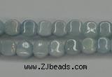 CAQ134 15.5 inches 7*7mm lantern natural aquamarine beads