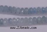 CAQ139 15.5 inches 5*8mm faceted rondelle natural aquamarine beads