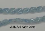 CAQ148 15.5 inches 6*8mm twisted oval natural aquamarine beads