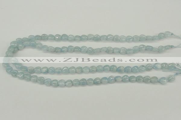 CAQ154 15.5 inches 8*8mm heart natural aquamarine beads