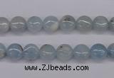 CAQ156 15.5 inches 8mm flat round natural aquamarine beads