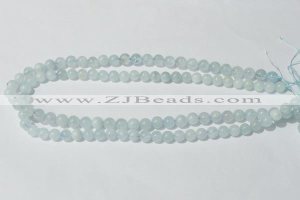 CAQ201 15.5 inches 8mm round natural aquamarine beads wholesale