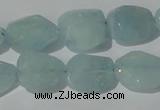 CAQ211 15.5 inches 16*18mm faceted nugget natural aquamarine beads