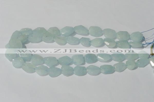 CAQ211 15.5 inches 16*18mm faceted nugget natural aquamarine beads