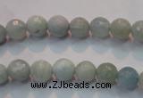 CAQ221 15 inches 5mm faceted round aquamarine beads wholesale