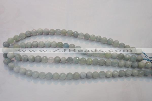 CAQ221 15 inches 5mm faceted round aquamarine beads wholesale