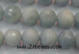 CAQ225 15 inches 12mm faceted round aquamarine beads wholesale