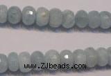 CAQ307 15.5 inches 6*10mm faceted rondelle natural aquamarine beads