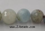 CAQ360 15.5 inches 7mm - 18mm faceted round natural aquamarine beads