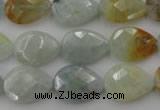 CAQ378 15.5 inches 13*18mm faceted flat teardrop natural aquamarine beads