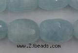 CAQ416 15.5 inches 18*25mm faceted nuggets natural aquamarine beads