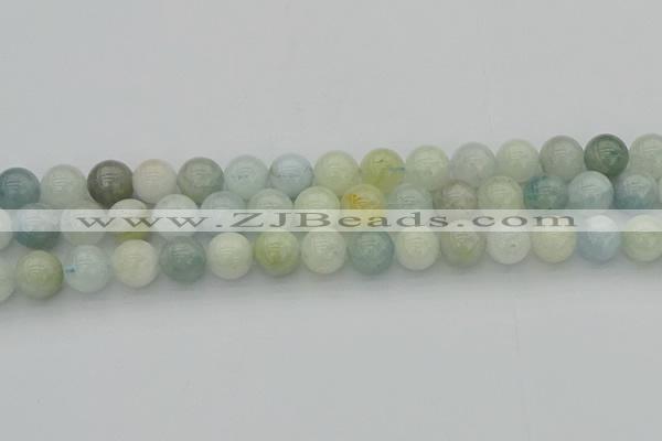 CAQ433 15.5 inches 10mm round natural aquamarine beads wholesale