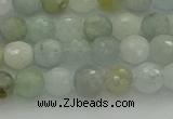 CAQ436 15.5 inches 6mm faceted round natural aquamarine beads