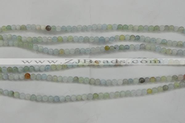 CAQ451 15.5 inches 4mm round aquamarine beads wholesale