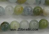 CAQ453 15.5 inches 8mm round aquamarine beads wholesale