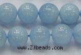 CAQ50 15.5 inches 14mm round natural aquamarine gemstone beads
