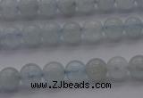 CAQ500 15.5 inches 4mm round natural aquamarine beads