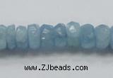 CAQ51 15.5 inches 6*12mm faceted rondelle natural aquamarine beads