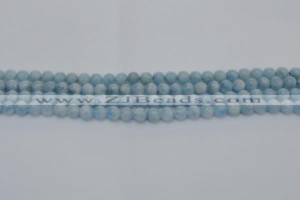 CAQ510 15.5 inches 7mm round A+ grade natural aquamarine beads