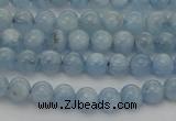 CAQ516 15.5 inches 4mm round AA grade natural aquamarine beads