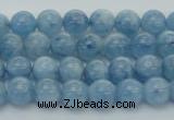 CAQ525 15.5 inches 4mm round AA+ grade natural aquamarine beads