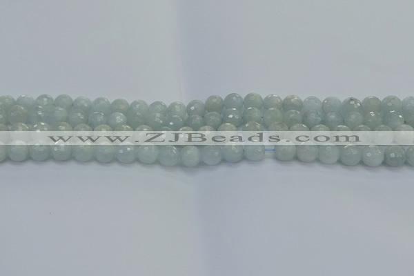 CAQ559 15.5 inches 4mm faceted round natural aquamarine beads