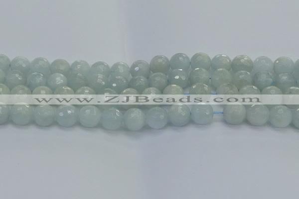 CAQ563 15.5 inches 12mm faceted round natural aquamarine beads