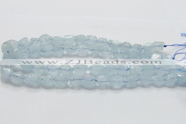 CAQ58 15.5 inches 14*16mm faceted nugget natural aquamarine beads