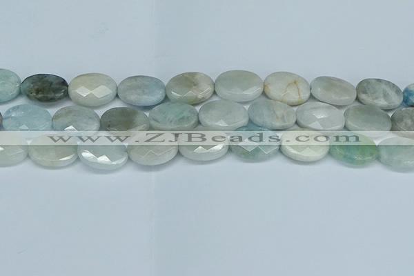 CAQ581 15.5 inches 12*16mm faceted oval aquamarine beads