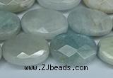 CAQ582 15.5 inches 13*18mm faceted oval aquamarine beads