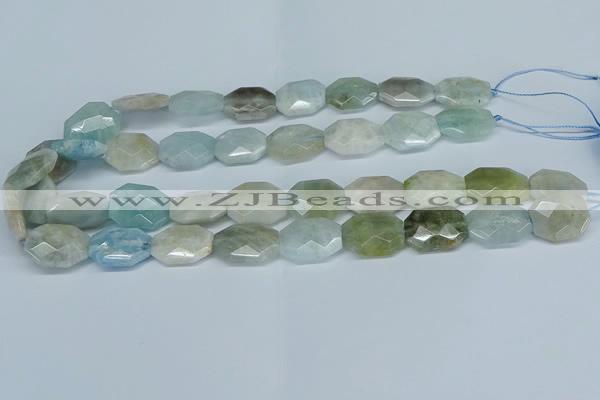 CAQ590 15.5 inches 15*20mm faceted freeform aquamarine beads