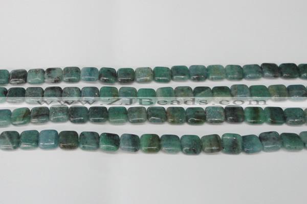 CAQ636 15.5 inches 10*10mm square aquamarine gemstone beads