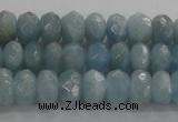 CAQ70 15.5 inches 5*7mm faceted rondelle AB grade aquamarine beads