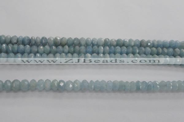 CAQ70 15.5 inches 5*7mm faceted rondelle AB grade aquamarine beads