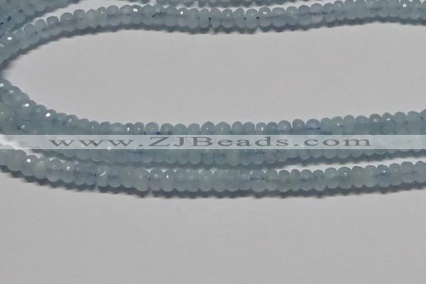 CAQ760 15.5 inches 4*6mm faceted rondelle aquamarine beads