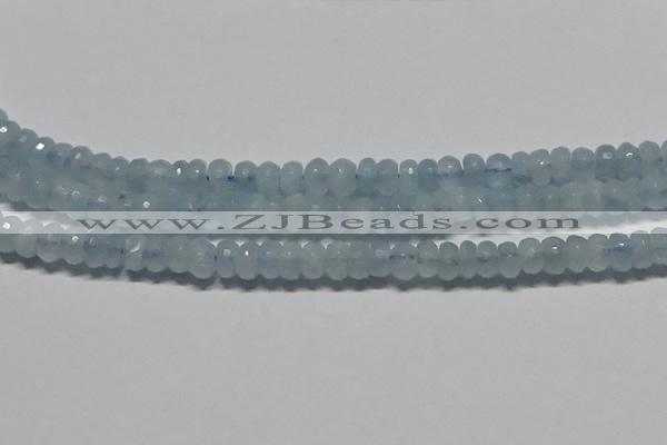 CAQ761 15.5 inches 5*8mm faceted rondelle aquamarine beads