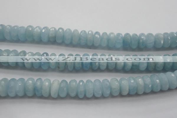 CAQ77 15.5 inches 6*11mm faceted rondelle A grade aquamarine beads