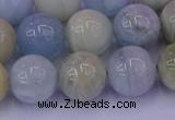 CAQ784 15.5 inches 12mm round natural aquamarine beads