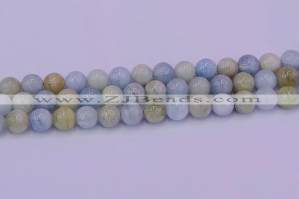 CAQ784 15.5 inches 12mm round natural aquamarine beads