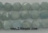 CAQ796 15.5 inches 6mm faceted nuggets aquamarine gemstone beads