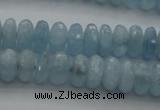 CAQ80 15.5 inches 3*7mm faceted rondelle AA grade aquamarine beads