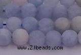 CAQ811 15.5 inches 6mm round matte aquamarine beads wholesale