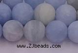 CAQ812 15.5 inches 8mm round matte aquamarine beads wholesale