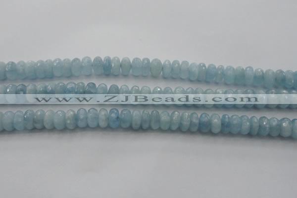 CAQ82 15.5 inches 5*9mm faceted rondelle AA grade aquamarine beads